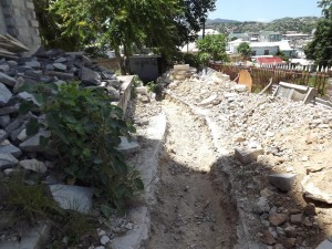 Electrical mains trench through West walkway to generator room